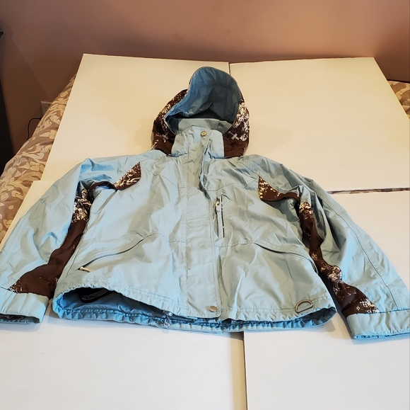 NILS Ski Insulated Women's Jacket Teal Green Detachable Hood M - Picture 10 of 16